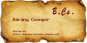 Bárány Csongor névjegykártya