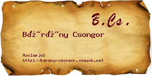 Bárány Csongor névjegykártya